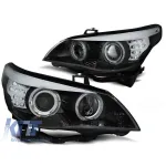Set de faruri de tuning cu ochi de înger halogeni, potrivit pentru BMW E60/E61 2003-2007, stânga și dreapta Performance AutoTuning