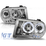 Set de faruri de tuning cu ochi de înger halogeni potrivit pentru Chrysler 300C 2005-2010 sedan/combinate, stânga și dreapta Performance AutoTuning