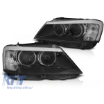 Set de faruri de tuning potrivit pentru BMW X3 F25 2010-07.2014 cu bază neagră, stânga și dreapta Performance AutoTuning