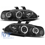 Set de faruri de tuning potrivit pentru Honda Civic 2/3 uși 09.1991-08.1995 cu bază neagră, stânga și dreapta Performance AutoTuning