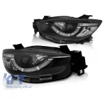 Set de faruri de tuning potrivit pentru Mazda CX5 2011-2015 cu bază neagră, stânga și dreapta Performance AutoTuning