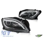 Set de faruri de tuning potrivit pentru Mercedes ML W166 2011-2015 cu bază neagră, stânga și dreapta Performance AutoTuning