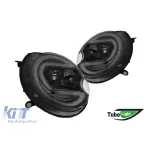 Set de faruri de tuning potrivit pentru Mini Cooper R56 2009-2013 cu bază neagră, stânga și dreapta Performance AutoTuning