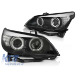 Set de faruri tuning cu ochi de înger CCFL, potrivit pentru BMW E60/E61 2003-2007, stânga și dreapta Performance AutoTuning