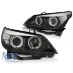 Set de faruri tuning cu ochi de înger CCFL, potrivit pentru BMW E60/E61 2003-2007, stânga și dreapta Performance AutoTuning