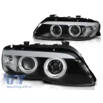 Set de faruri tuning cu ochi de înger CCFL și bandă LED potrivit pentru BMW X5 E53 11.2003-2006, stânga și dreapta Performance AutoTuning