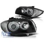 Set de faruri tuning cu ochi de înger LED, potrivit pentru BMW 1 E81 2004-2011 / E82 2007-2011 / E87 2004-2011 / E88 2007-2013, stânga și dreapta Performance AutoTuning