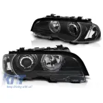 Set de faruri tuning cu ochi de înger LED, potrivit pentru BMW 3 E46 04.1999-03.2003 coupe/cabriolet, stânga și dreapta Performance AutoTuning