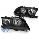 Set de faruri tuning cu ochi de înger LED, potrivit pentru BMW 3 E46 09.2001-03.2005 sedan/combinate, stânga și dreapta Performance AutoTuning