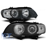 Set de faruri tuning cu ochi de înger LED, potrivit pentru BMW X5 E53 09.1999-10.2003, stânga și dreapta Performance AutoTuning