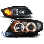 Set de faruri tuning cu ochi de înger halogen, potrivit pentru BMW 3 E90/E91 03.2005-08.2008, stânga și dreapta Performance AutoTuning