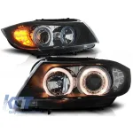 Set de faruri tuning cu ochi de înger halogen, potrivit pentru BMW 3 E90/E91 03.2005-08.2008, stânga și dreapta Performance AutoTuning