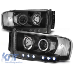 Set de faruri tuning cu ochi de înger halogen, potrivit pentru Dodge RAM 2002-2006, stânga și dreapta Performance AutoTuning