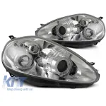 Set de faruri tuning cu ochi de înger halogen, potrivit pentru Fiat GRANDE PUNTO 09.2005-2008, stânga și dreapta Performance AutoTuning