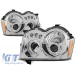 Set de faruri tuning cu ochi de înger halogen potrivit pentru Chrysler JEEP GRAND CHEROKEE 2005-2008, stânga și dreapta Performance AutoTuning