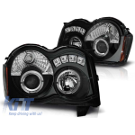 Set de faruri tuning cu ochi de înger halogen potrivit pentru Chrysler JEEP GRAND CHEROKEE 2008-2010, stânga și dreapta Performance AutoTuning