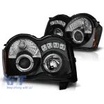 Set de faruri tuning cu ochi de înger halogen potrivit pentru Chrysler JEEP GRAND CHEROKEE 2008-2010, stânga și dreapta Performance AutoTuning