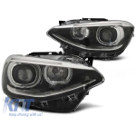 Set de faruri tuning cu ochi de înger și lumini DRL potrivit pentru BMW 1 F20/F21 2011-2015, stânga și dreapta Performance AutoTuning