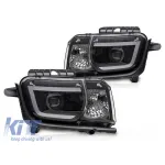 Set de faruri tuning potrivit pentru Chevrolet Camaro 2009-2013 cu bază neagră, stânga și dreapta Performance AutoTuning