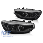 Set de faruri xenon potrivit pentru BMW Seria 4 F32 coupe, F33 cabrio 2013-2017 cu bază neagră, pentru modelul cu lumini DRL din fabrică, fără AFS, stânga și dreapta Performance AutoTuning