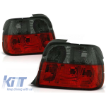 Set de stopuri tuning potrivit pentru BMW E36 12.1990-08.1999 compact cu bază roșie și fumurie, stânga și dreapta Performance AutoTuning