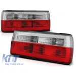 Set de stopuri tuning potrivit pentru BMW Seria 3 E30 sedan 1987-1990, E30 cabrio 1990-1994, E30 touring 1992-1994, cu bază roșie și albă, stânga și dreapta Performance AutoTuning