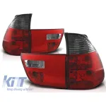 Set de stopuri tuning potrivit pentru BMW X5 E53 09.1999-10.2003 cu bază roșie și fumurie, stânga și dreapta Performance AutoTuning