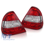 Set de stopuri tuning potrivit pentru Mercedes W202 C-Class 06.1993-06.2000 sedan cu bază roșie și albă, stânga și dreapta Performance AutoTuning