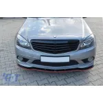 Spoiler Maxton Design potrivit pentru bara de protecție frontală A Design pe Mercedes C-Class W204 2007-2010, lac negru Performance AutoTuning