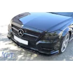 Spoiler Maxton Design potrivit pentru bara de protecție frontală A Design pe Mercedes CLS C218 2011-2014, lac negru Performance AutoTuning