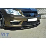 Spoiler Maxton Design potrivit pentru bara de protecție frontală A Design pe Mercedes S-Class W221 2009-2013, lac negru Performance AutoTuning