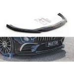 Spoiler Maxton Design versiunea 1 potrivit pentru bara de protecție frontală A Design pe Mercedes CLS C257 după 2018, lac negru Performance AutoTuning
