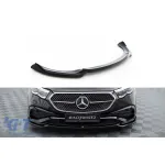 Spoiler Maxton Design versiunea 1 potrivit pentru bara de protecție frontală a Mercedes E-Class W214 A Design-Line sedan după 2023, lac negru Performance AutoTuning