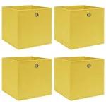 Cutii de depozitare, 4 buc., galben, 32x32x32 cm, textil GartenMobel Dekor