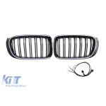 Grile de rinichi iluminate stil Iconic Glow cu fante duble potrivite pentru BMW X3 F25 2014-2017, negru lucios Performance AutoTuning