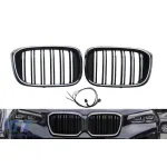 Grile de rinichi iluminate stil Iconic Glow cu fante duble potrivite pentru BMW X3 G01 2018-2022, negru lucios Performance AutoTuning