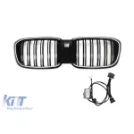 Grile de rinichi iluminate stil Iconic Glow cu fante duble și design LCI potrivite pentru BMW X3 G01 2018-2022, negru lucios Performance AutoTuning
