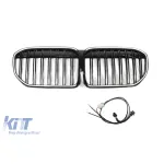 Grile de rinichi iluminate stil Iconic Glow cu lamele duble potrivite pentru BMW Seria 7 G11, G12 2020-2022, negru lucios Performance AutoTuning