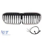Grile de rinichi iluminate stil Iconic Glow cu lamele unice potrivite pentru BMW Seria 7 G11, G12 2020-2022, negru lucios Performance AutoTuning