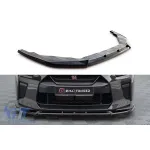 Spoiler Maxton Design versiunea 2 potrivit pentru bara din față a Nissan GTR R35 2016-2022, lac negru Performance AutoTuning