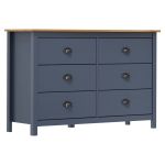 Dulap Hill, gri, 125 x 40 x 80 cm, lemn masiv de pin GartenMobel Dekor