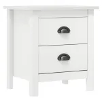 Noptieră Hill, alb, 46x35x49,5 cm, lemn masiv de pin GartenMobel Dekor