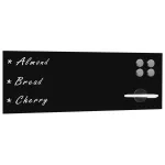 Tablă magnetică de perete neagră, sticlă, 60 x 20 cm GartenMobel Dekor