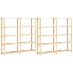 Etajere cu 5 rafturi, 2 buc, 170x38x170 cm, lemn de pin, 500 kg GartenMobel Dekor