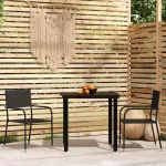 Set de mobilier pentru grădină, 3 piese, negru GartenMobel Dekor