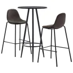 Set mobilier de bar, 3 piese, gri închis, material textil GartenMobel Dekor