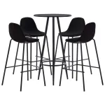 Set mobilier de bar, 5 piese, negru, material textil GartenMobel Dekor