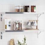 Suporturi rafturi, 4 buc., 20x2,5x14 cm argintiu oțel inox. GartenMobel Dekor