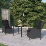 Set de mobilier pentru grădină, 3 piese, gri închis GartenMobel Dekor