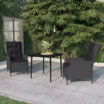Set de mobilier pentru grădină, 3 piese, gri închis GartenMobel Dekor